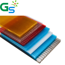 clear and colored  polycarbonate hollow sheet for roofing with 4mm  to 20mm thickness